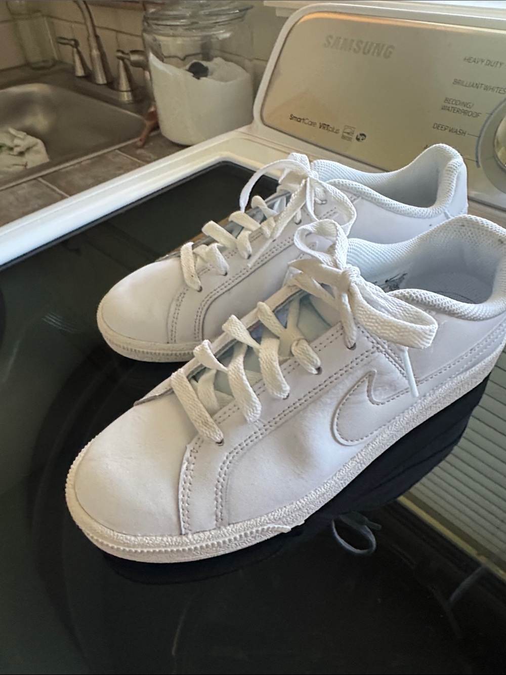 Nike White Low-Top Leather Sneakers